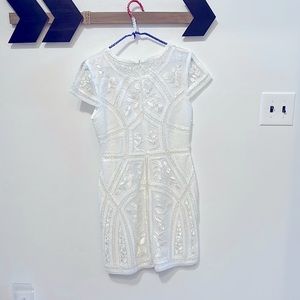 M Spread Your Shine White Sequin Embroidered Bodycon Dress Lulus